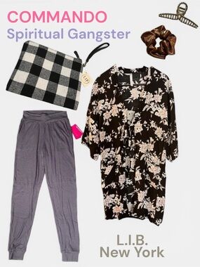 Commando Luxury Ribbed Joggers Spiritual Gangster Kimono LIB NY Pouch